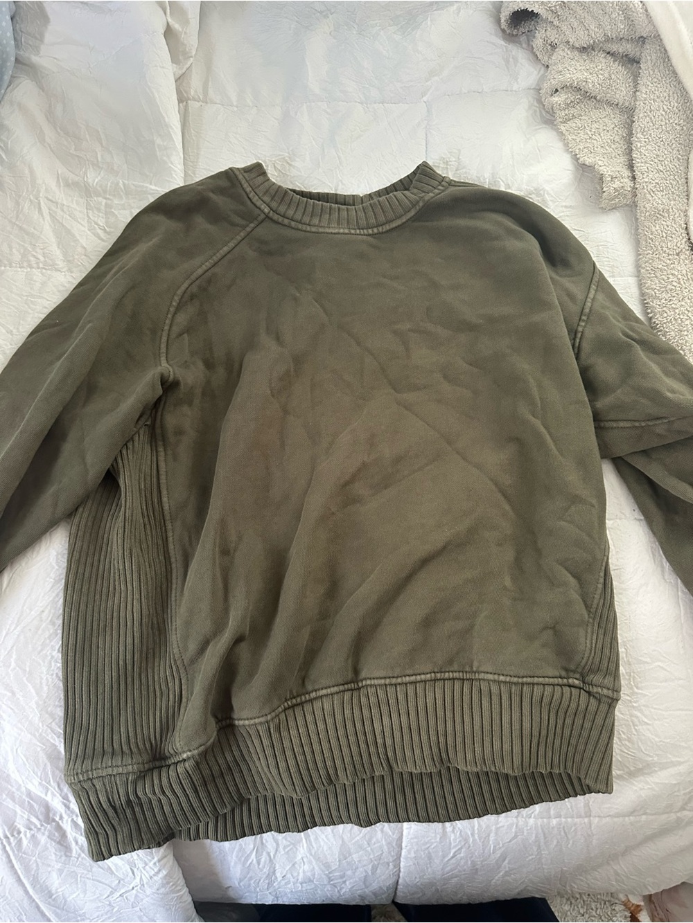 aerie Olive Green Crewneck Sweatshirt